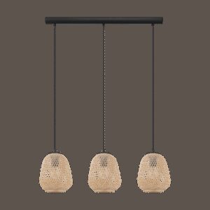 Laagste prijs - Eglo Rotan hanglampDembleby 3-lichts - 43262