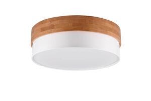 Laagste prijs - Trio Ø 50cm plafondlampSeasons hout met wit - 611500301