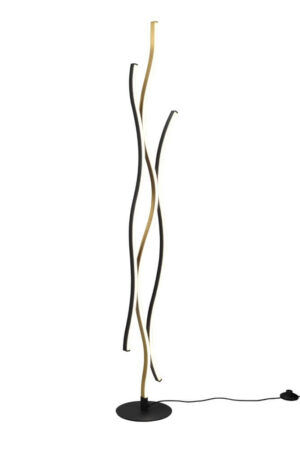 Laagste prijs - Trio VloerlampBlaze zwart met goud - 441210308