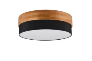 Laagste prijs - Trio Ø 50cm plafondlampSeasons hout met zwart - 611500302
