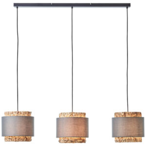 Laagste prijs - Brilliant Eetkamer hanglampWaterlilly rotan met grijze stof - 99827/22