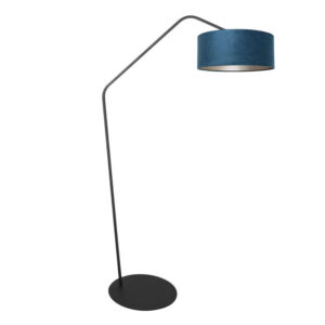 Laagste prijs - Steinhauer VloerlampZig-Zag zwart met blauwe kap Ø 50cm - 4248ZW