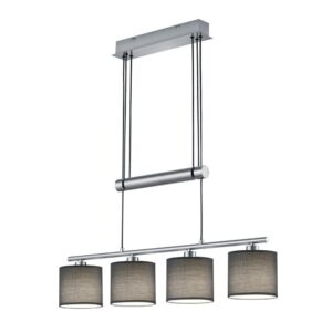 Laagste prijs - Trio HanglampGarda 4-lichts nikkel mat met antraciet - 305400411