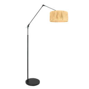 Laagste prijs - Steinhauer Vloerlamp instelbaarPrestige Chic zwart met strokleurige kap - 3793ZW