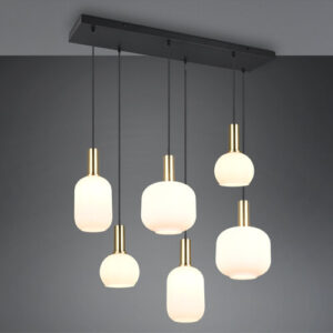 Laagste prijs - Trio Eetkamer hanglampDiva 6-lichts - wit glas - 319800608