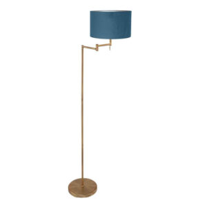 Laagste prijs - Steinhauer VloerlampBella brons met blauwe kap - 3873BR