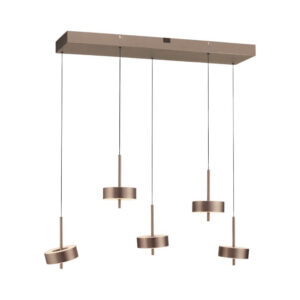 Laagste prijs - Paul Neuhaus 5-lichts hanglampQ-Rotate bruin modern - 2249-34