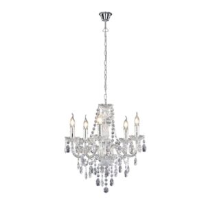 Laagste prijs - Trio KroonluchterLuster Crystal 52cm 5-lichts grijs - R1107-00