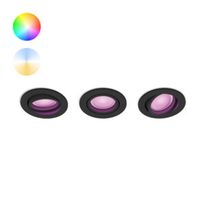 Laagste prijs - Philips InbouwspotHue Centura - White and Color set van 3 zwart - 929003809501