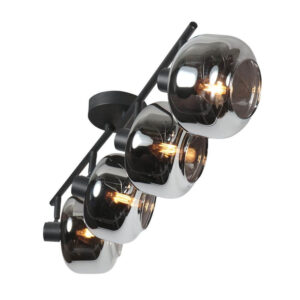Laagste prijs - Steinhauer Zwarte plafondlampTenebris 4-lichts - 4211ZW