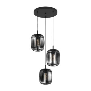Laagste prijs - Eglo Zwarte hanglampRomazzina 3-lichts - 900686