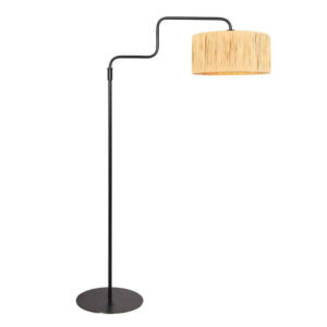 Laagste prijs - Steinhauer Vloerlamp zwartBloeba met strokleurige kap - 4171ZW