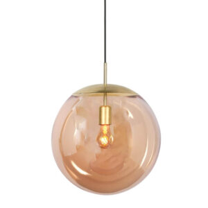 Laagste prijs - Steinhauer HanglampBollique bol goud met amber glas - 4186ME