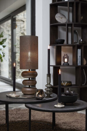 Laagste prijs - Light & Living TafellampDanialo hout met bruin 60cm - 1891052