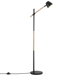 Laagste prijs - Nordlux VloerlampTheo zwart met hout - 2112654003