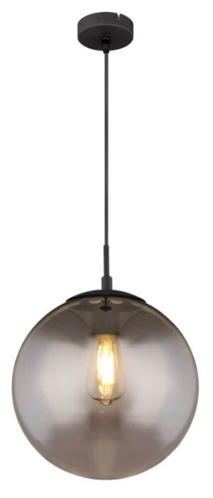 Laagste prijs - Globo Deisgn hanglampBlama zwart Ø 30cm - 15830H1