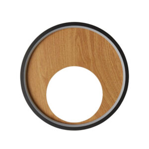Laagste prijs - Searchlight WandlampCurio zwart met hout - 36303-1BK