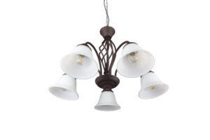 Laagste prijs - Trio KroonluchterRustica 60cm 5-lichts roestbruin - 101000524