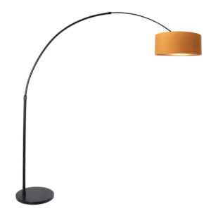 Laagste prijs - Steinhauer Zwarte booglampSparkled met velvet kap - 8129ZW