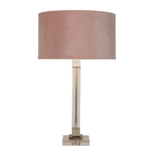 Laagste prijs - Searchlight Design tafellampScarborough goud met roze kap - EU67521PI