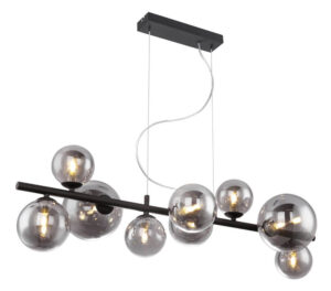 Laagste prijs - Globo Zwarte hanglamp met smoke glasRiha - 56133-9H