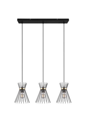 Laagste prijs - Trio HanglampRod design zwart 3-lichts - R31533080
