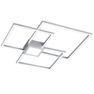 Laagste prijs - Trio Vierkante plafondlampHydra 65cm grijs - 676210407