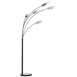 Laagste prijs - Brilliant VloerlampGlasini zwart met smoke glas - 99208/06