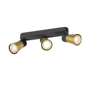 Laagste prijs - SLV SpotPuri 2.0 Cone zwart-goud 3-lichts - 1008325