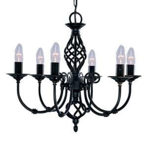 Laagste prijs - Searchlight Zwarte kroonluchterZanzibar - 3379-6