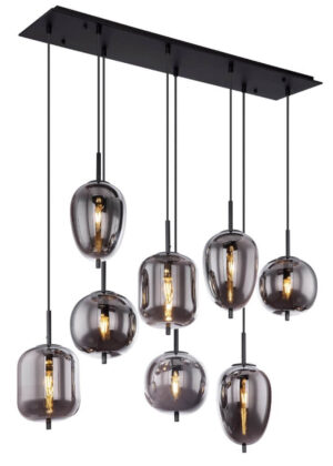 Laagste prijs - Globo Design hanglampBlacky zwart 8-lichts - 15345-8