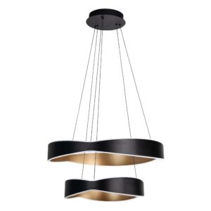 Laagste prijs - Highlight Design hanglampOnda zwart met goud dubbel - H5549.38