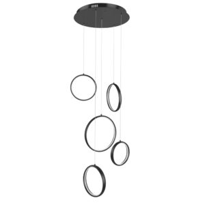 Laagste prijs - Highlight Design hanglampOlympia zwart 5 cirkels - H5799.01