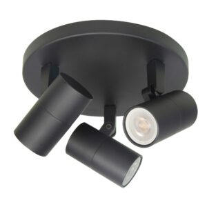 Laagste prijs - Highlight Zwarte opbouwspotPiccolo 3-lichts rond - S7442.01