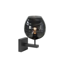 Laagste prijs - Highlight WandlampFantasy zwart met glas - W3048.01 + G2040.19