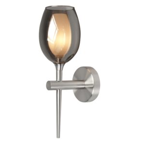 Laagste prijs - Highlight WandlampBelle nikkel met smoke glas - W3142.19