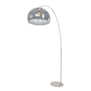 Laagste prijs - Steinhauer BooglampGramineus staal met smoke glas - 9879ST