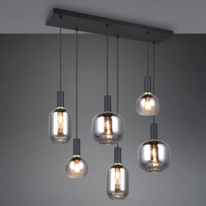 Laagste prijs - Trio Eetkamer hanglampDiva 6-lichts - smoke glas - 319800632