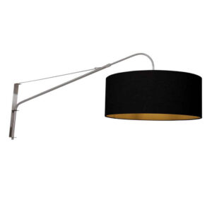 Laagste prijs - Steinhauer WandlampElegant Classy metaal met zwarte kap - 3957ST