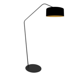 Laagste prijs - Steinhauer VloerlampZig-Zag zwart met gouden binnenkant Ø 50cm - 4247ZW