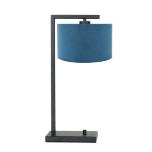 Laagste prijs - Steinhauer Moderne schemerlampStanger zwart met blauw velvet - 7124ZW