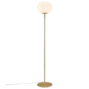 Laagste prijs - Nordlux Glazen vloerlampAlton messing met wit glas - 2010514001