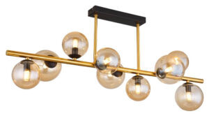 Laagste prijs - Globo PlafondlampRiha 9-lichts zwart met goud - 56135-9D