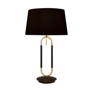 Laagste prijs - Searchlight TafellampJazz zwart met goud - EU41431SB