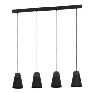 Laagste prijs - Eglo Zwarte 4-lichts hanglampCanterras - 99545