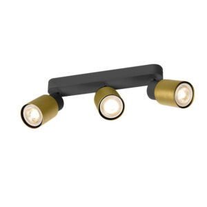 Laagste prijs - SLV SpotPuri 2.0 Tube zwart-goud 3-lichts - 1008321
