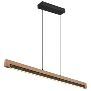 Laagste prijs - Globo Design hanglampStarla zwart met hout 85cm - 67849H