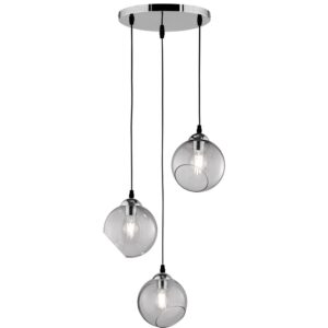 Laagste prijs - Trio BollampClooney 3x Ø20cm chroom met smoke glas - R30073054