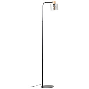 Laagste prijs - Brilliant Staande lampWeald zwart met hout - 94708/93