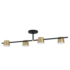 Laagste prijs - Stars of Light Zwart met gouden plafondlampAltamira 4-lichts - 39984
